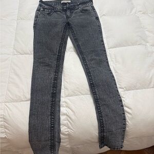 Women's boot cut distressed acid wash Black gray Denim stretch Jeans